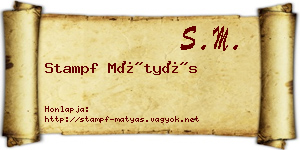 Stampf Mátyás névjegykártya