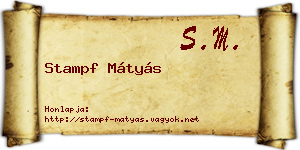 Stampf Mátyás névjegykártya