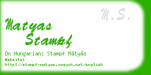 matyas stampf business card